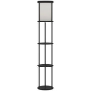 Lampada da terra con 3 ripiani, design rotondo, telecomando, interruttore a pedale, temperatura luce regolabile, per soggiorno, nera