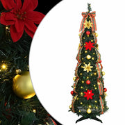 Albero di Natale | Decorazioni natalizie artificiale con 100 LED Verde 155 cm PVC