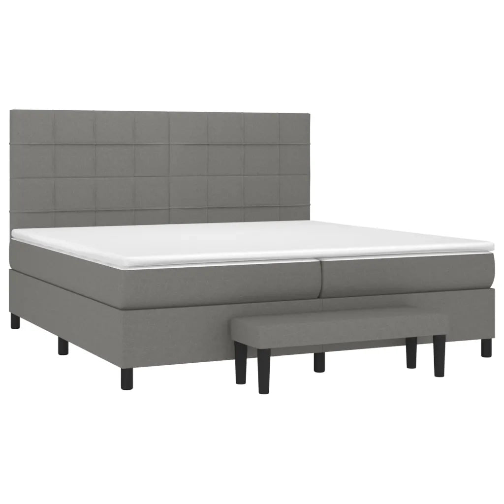 Giroletto a Molle con Materasso Grigio Scuro 200x200 cm Tessuto cod mxl 38712