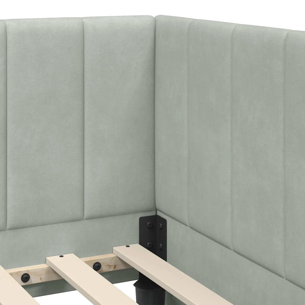 Struttura Letto Angolare con Materasso 2 pcs Grigio chiaro 3393888