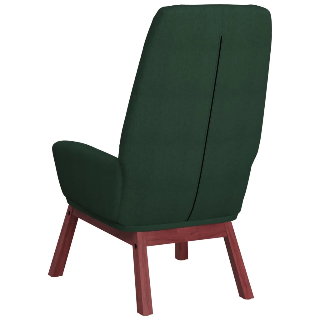 Poltrona Relax con Poggiapiedi Verde Scuro in Tessuto 3097876