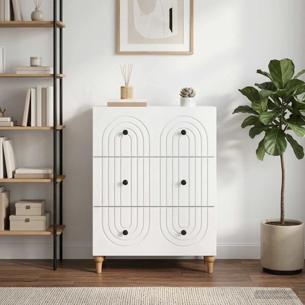 Mobile con Cassetti Bianco Lucido 66 x 34,5 x 90 cm 894149