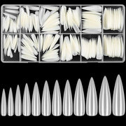 Falsi Unghie a Forma a Goccia Lunghezza Extra Lunga Punte Falsi per Unghie a Pressione Copertura Completa per Manicure a Firma Francese