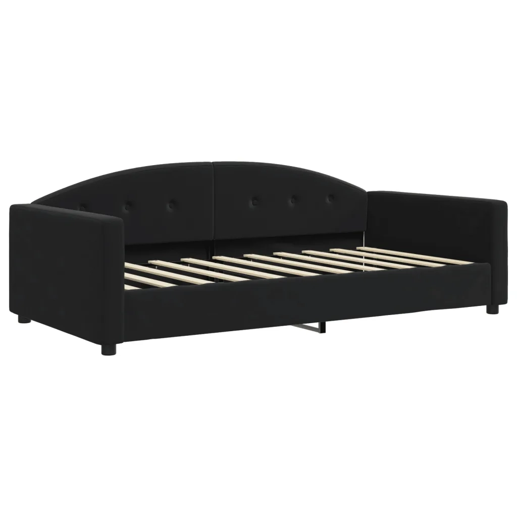 Divano Letto Estraibile con Materassi Nero 90x190 cm Velluto 3197340