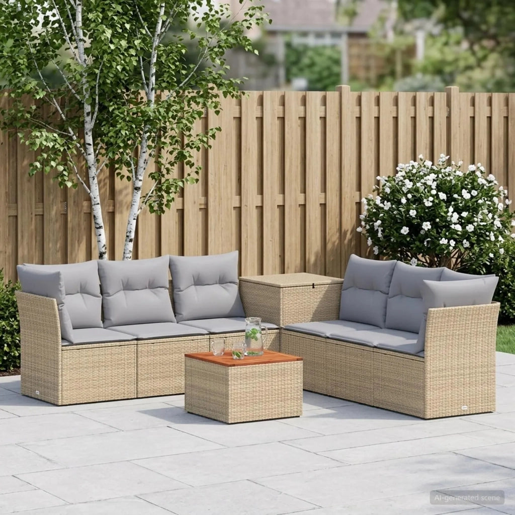 Set di divani 8 pz Beige e Grigio Chiaro 3448289