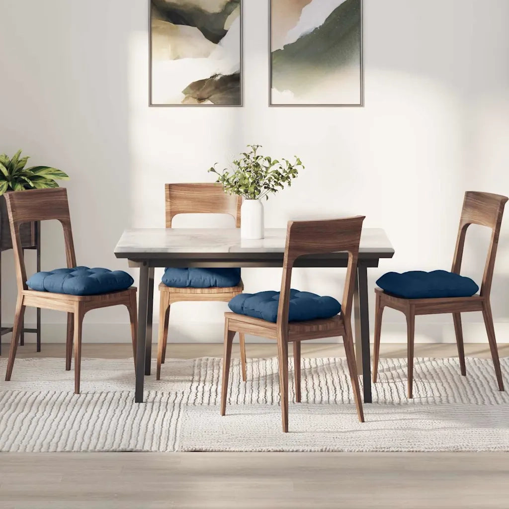 Cuscini per Seduta 4 pcs Blu 45 x 45 x 12 cm Tessuto