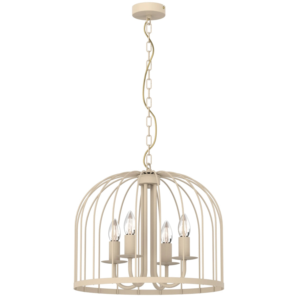 Lampada sospesa rustica Coco 4xE14 beige Luminex