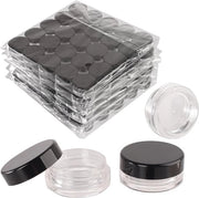 Contenitori per cosmetici in plastica rotondi trasparenti da 150 unità - contenitori mini 1 oz con coperchi neri per crema - per viaggi