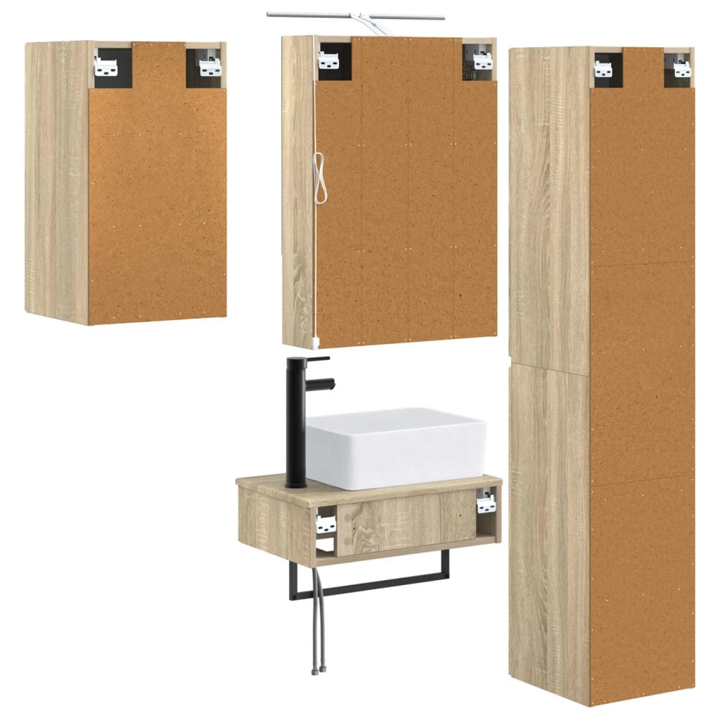 Set di mobili per il bagno 5 pcs Rovere Sonoma 3407273