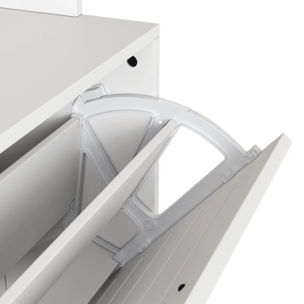 Scarpiera 70x25x165 cm con 8 ganci e 3 ripiani per scarpe in truciolato