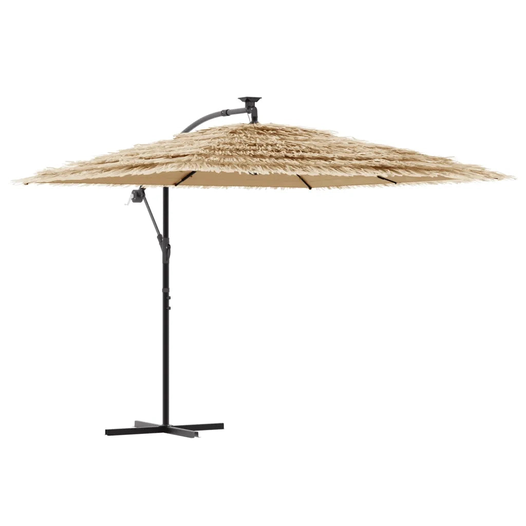 Ombrellone Giardino LED e Palo in Acciaio Marrone 269x269x235cm 4005087