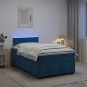 Letto con Box Spring, Materasso e LED Blu 120 x 190 cm Velluto 3452148