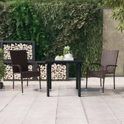 Set da Pranzo per Giardino 3 pz Marrone e Nero cod mxl 39869