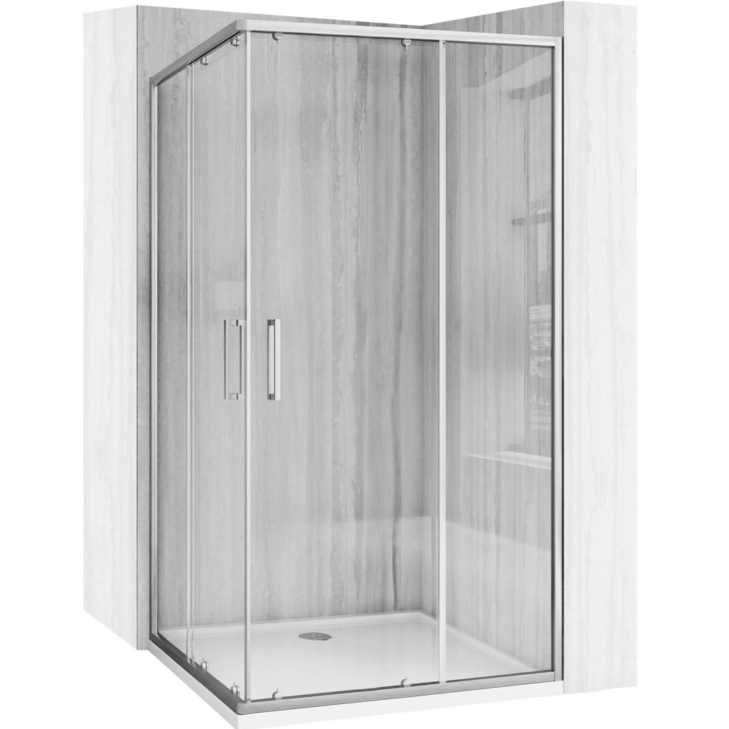 Cabina Doccia Rea City 80x100 Nickel Brush senza piatto doccia
