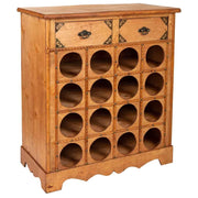 Mobile portavini in legno color miele 63x31x69,5h