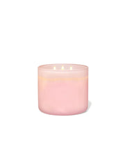 Candela profumata 3 stoppini pink cera di soia essenza potpourri/vetro