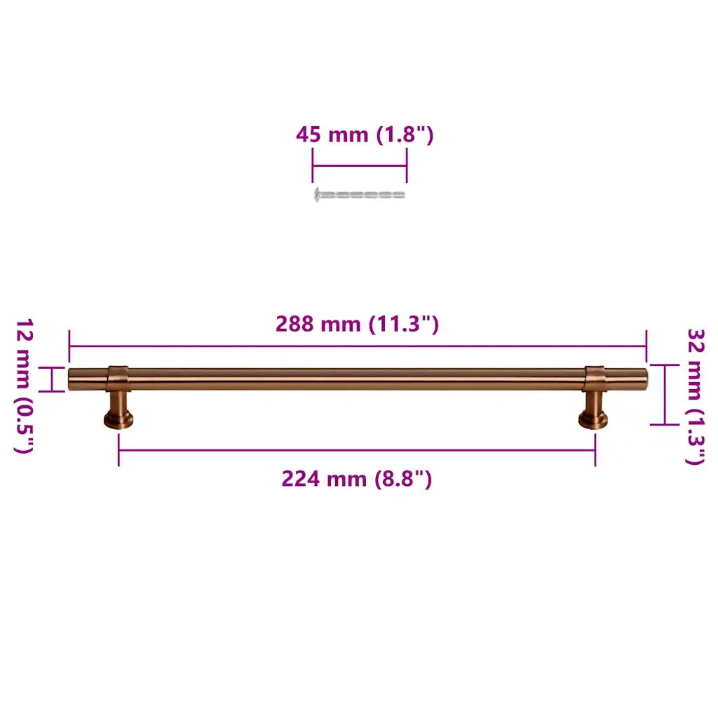 Maniglie per Mobili 5pz Bronzo 480mm in Acciaio Inox 155435