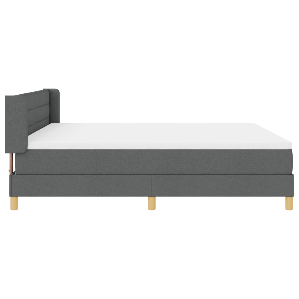 Letto a Molle con Materasso Grigio Scuro 180x200 cm Tessuto