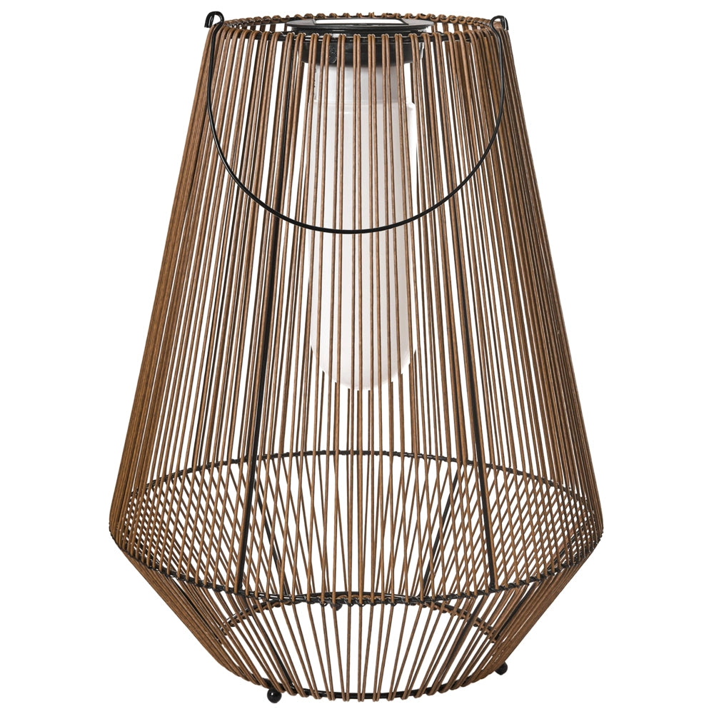 Lanterna solare Materiale sintetico naturale LED Decorazione per interni ed esterni A basso consumo energetico Rustico Boho
