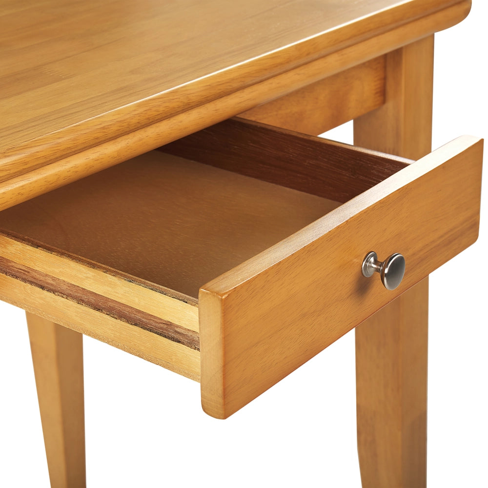 Tavolo da pranzo allungabile in legno chiaro 90/120 x 60 cm con cassetto