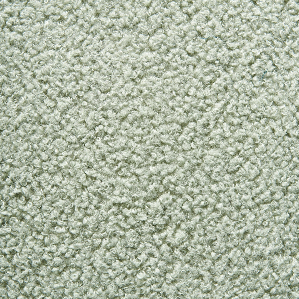 Poltrona con schienale curvo in tessuto bouclé verde chiaro base girevole 360° Art Deco dorato