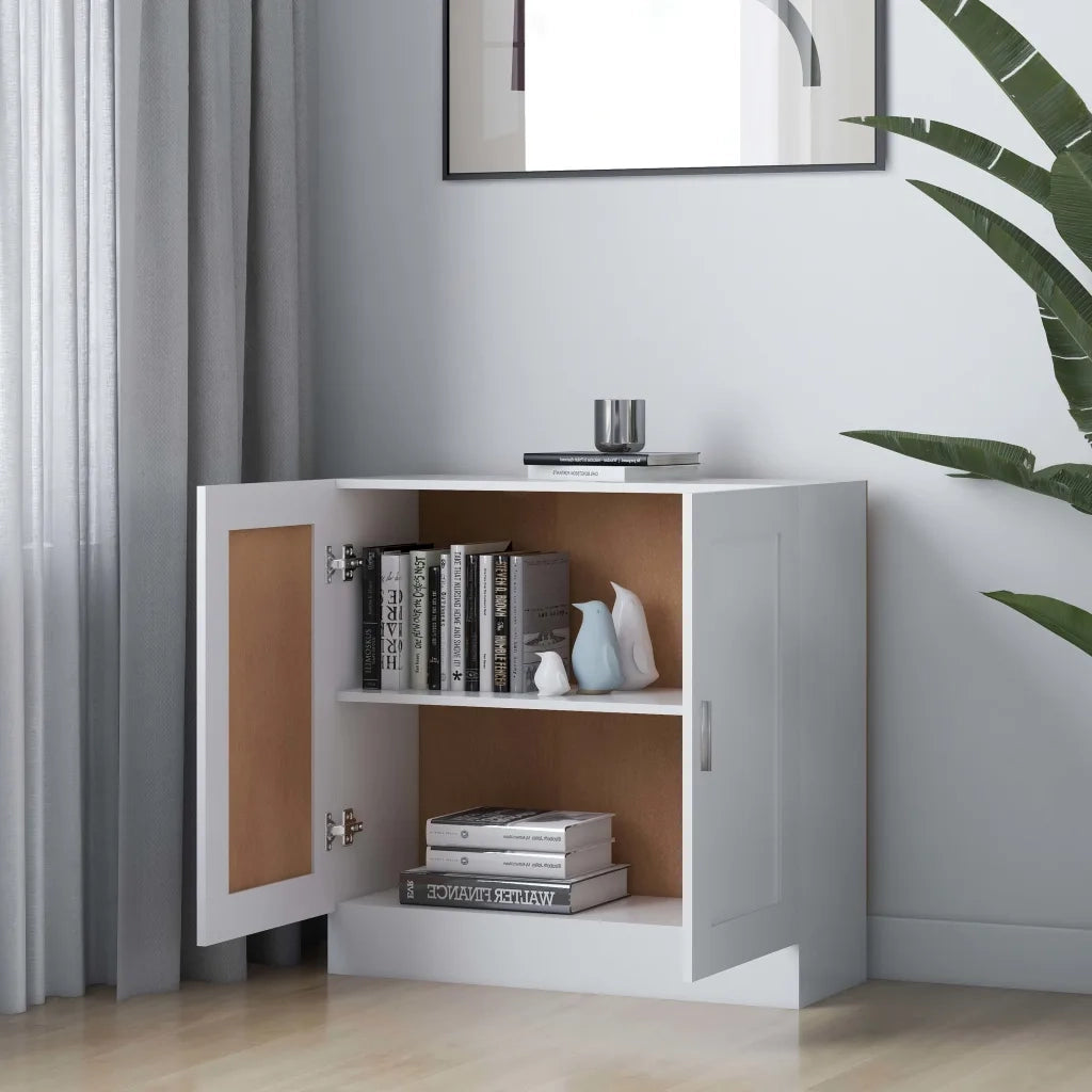Libreria-Scaffale per Libri-Mobile di Stoccaggio Bianca 82,5x30,5x80 cm in Legno Multistrato
