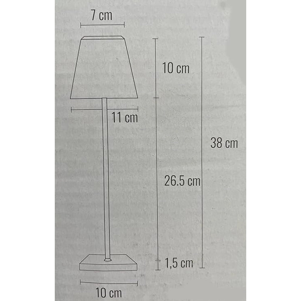 Lampada da tavolo led ricaricabile touch dimmerabile bar ristorante quadra corten prequ'