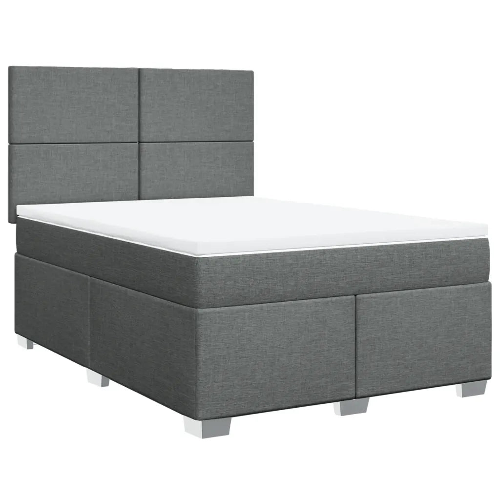 Giroletto a Molle con Materasso Grigio Scuro 160x200 cm Tessuto 3292833