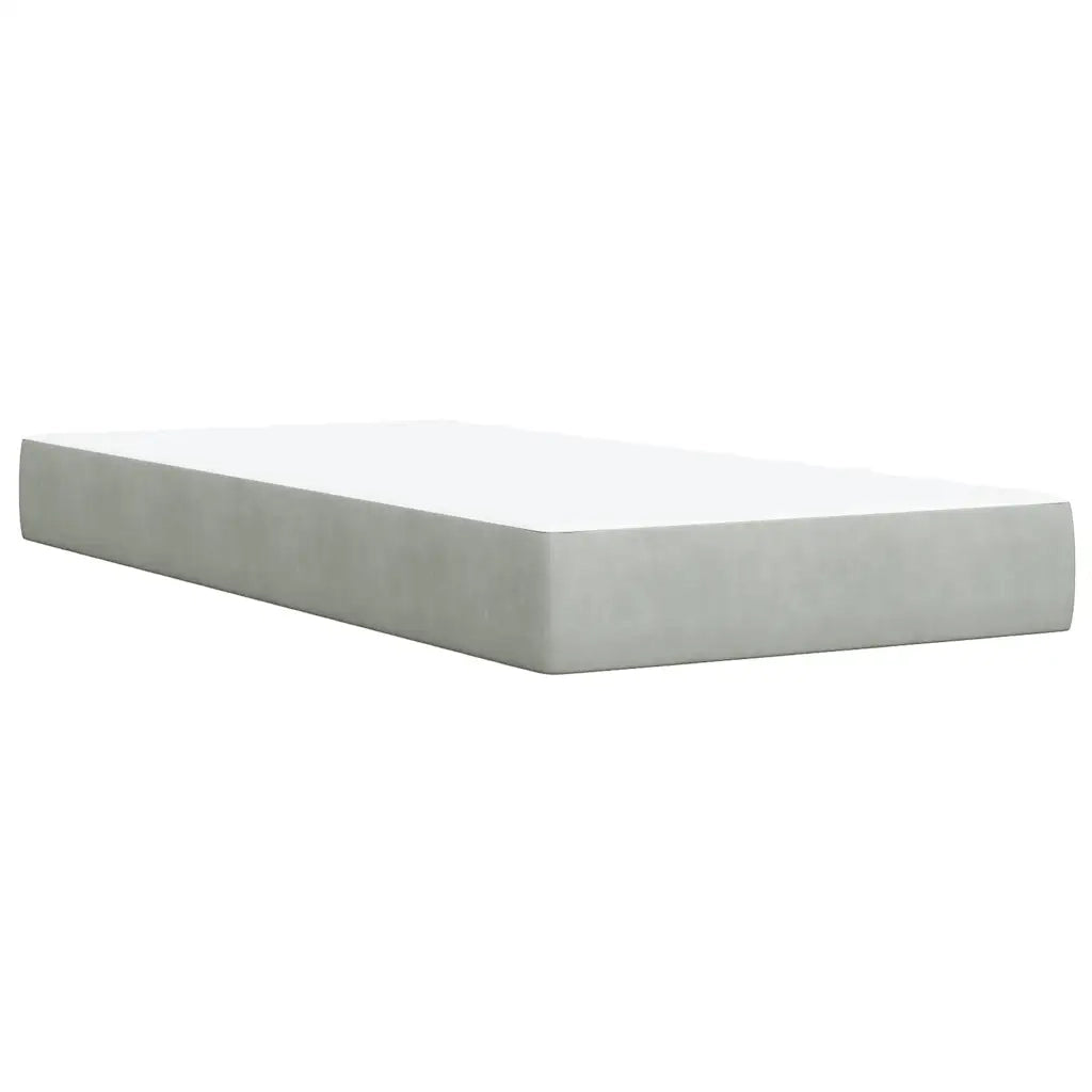 Giroletto a Molle con Materasso Grigio Chiaro 80x200 cm Velluto