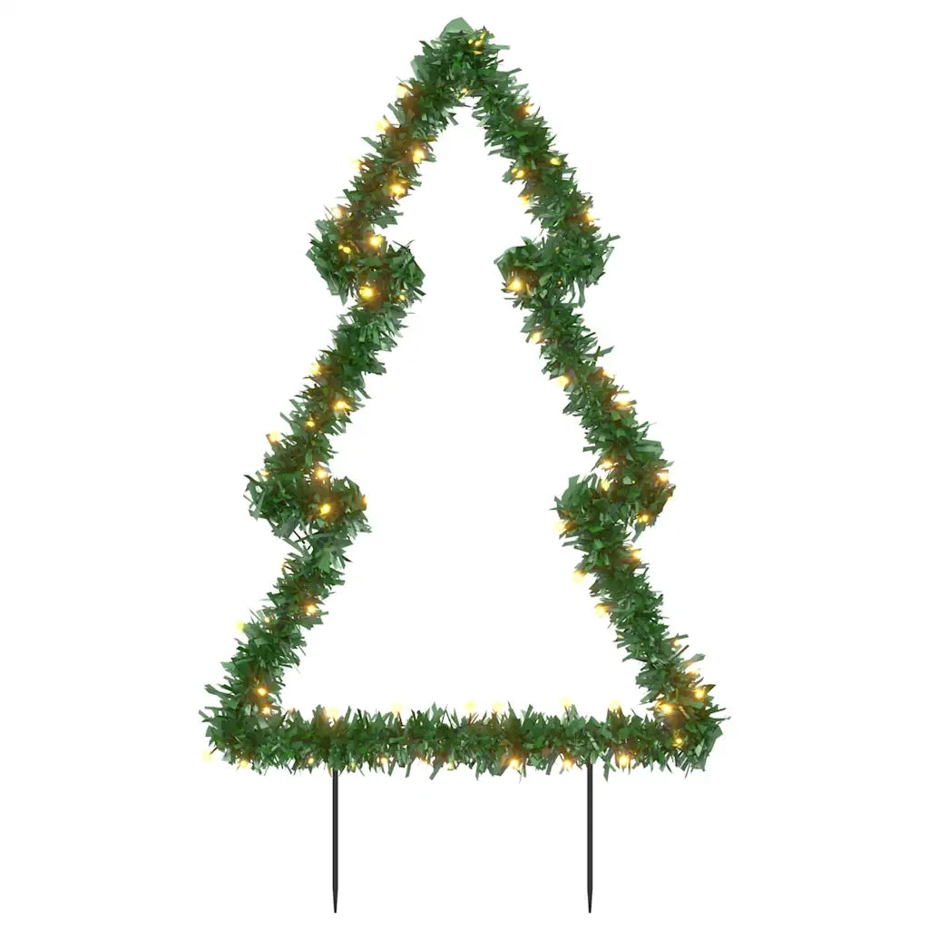 Decorazione Luminosa Natalizia con Picchetti Albero 80LED 60cm CFW1353579