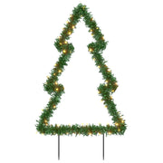 Decorazione Luminosa Natalizia con Picchetti Albero 80LED 60cm CFW1353579