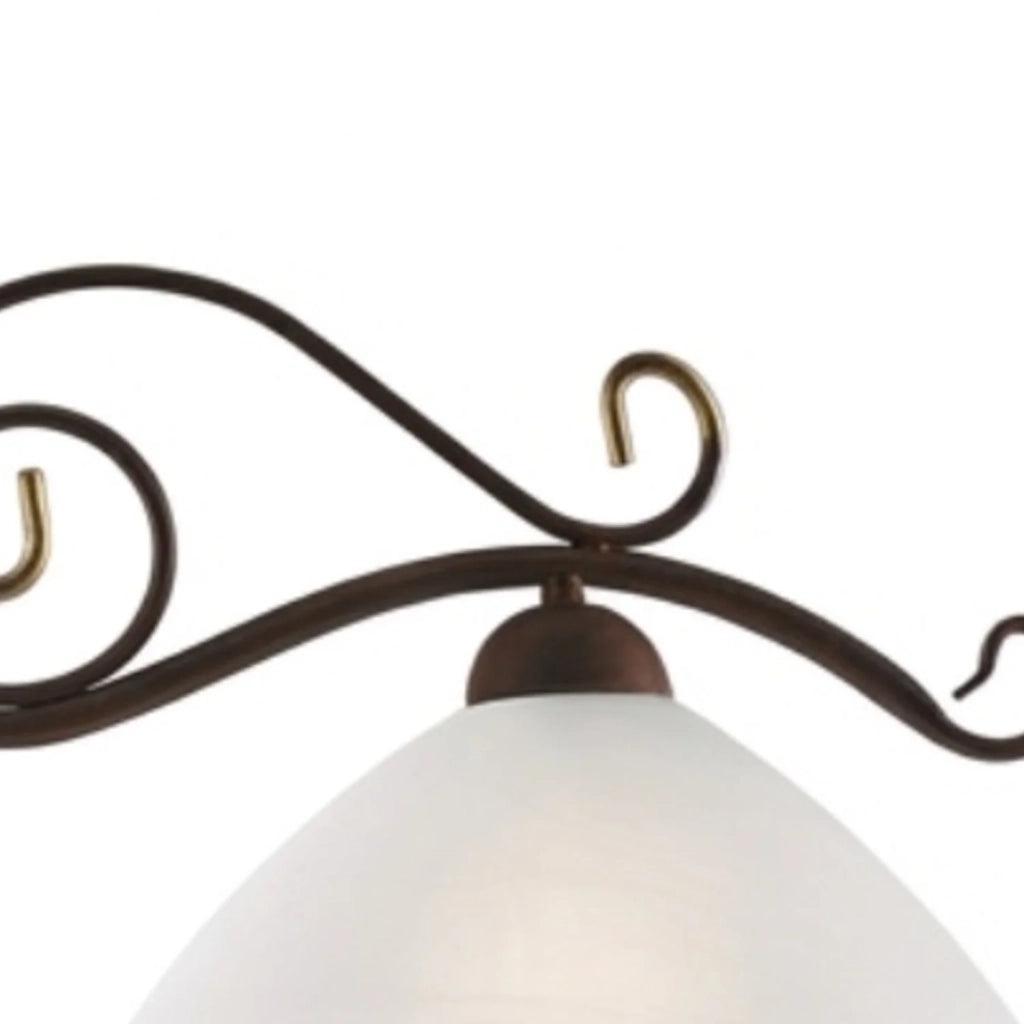 Lampadario Rustico Faraone 2 Luci Marrone e Bianco LuceArt Classic