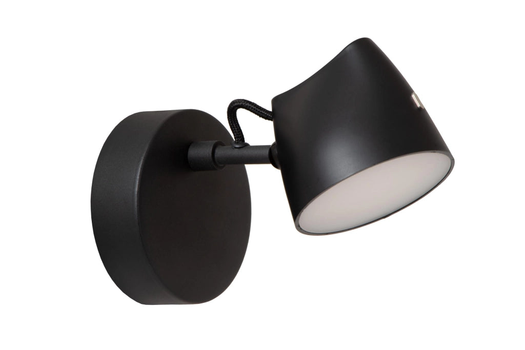 Applique LED girevole Milne nera metallo Lucide