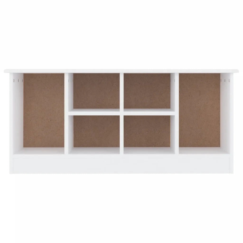 Panca Porta Scarpe ALTA Bianca 100x35x45 cm Legno Massello Pinocod mxl 103859