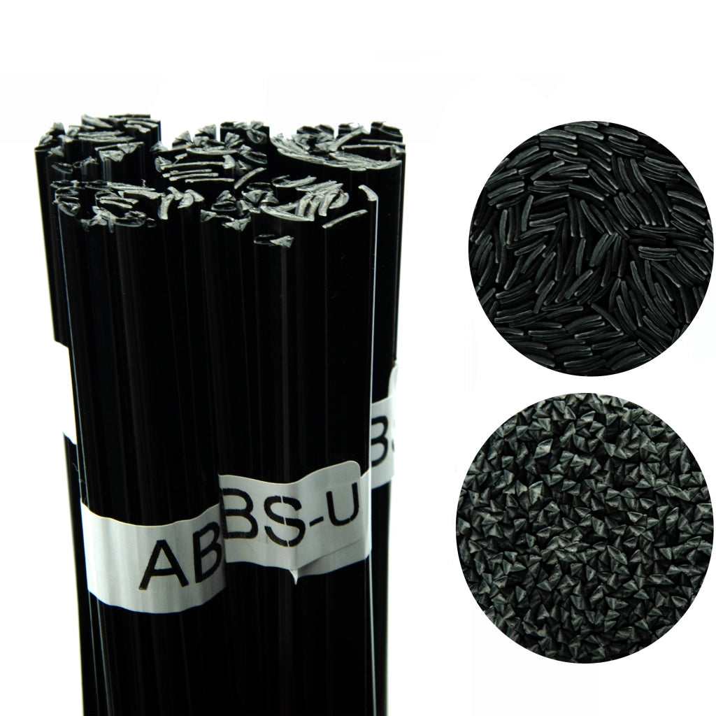 Saldatura Plastica ABS-U Nero 100g – Alta Qualità, Granuli Puri | Filo 42 cm, Mix Forme