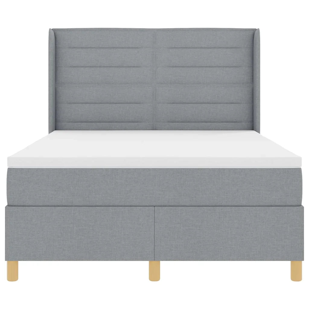 Letto a molle con testiera Grigio chiaro 160 x 200 cm Tessuto 3343637