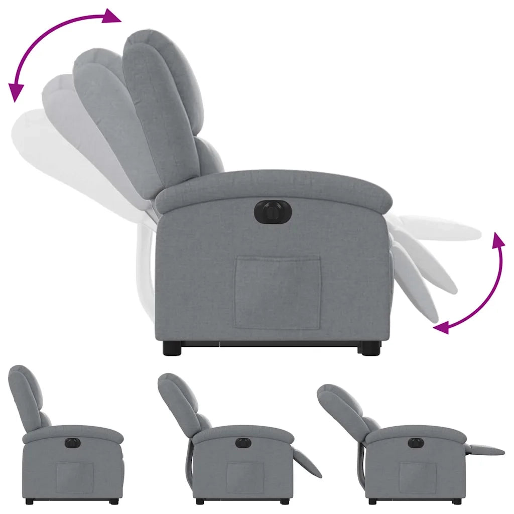 Poltrona Reclinante Alzapersona Elettrica Grigio Chiaro Tessuto 3204188