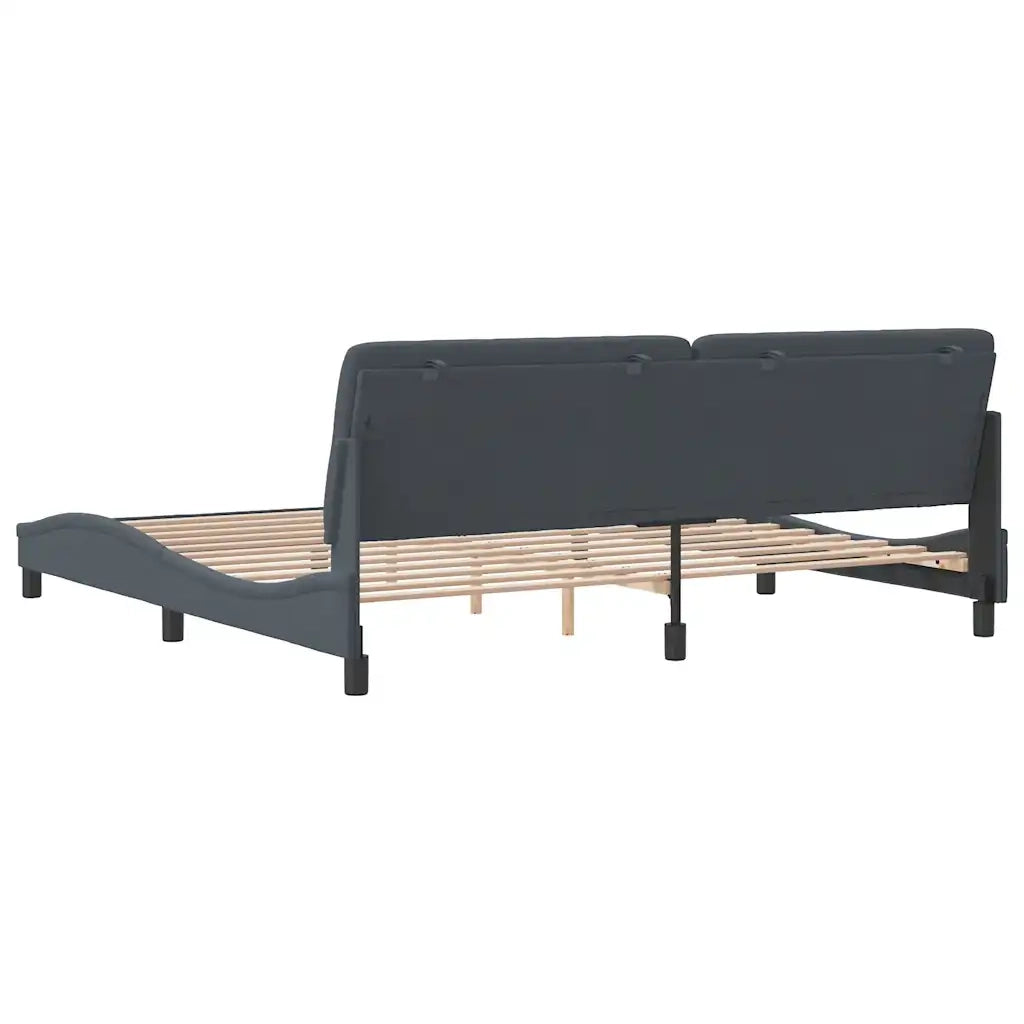 Giroletto senza Materasso Grigio Scuro 200x200 cm Velluto 3207942
