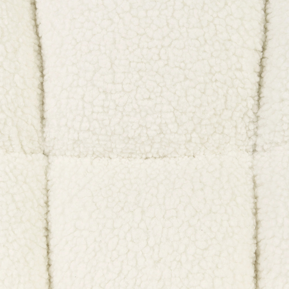 Sedia a dondolo Tessuto Boucle Bianco Rivestimento Gambe in legno  Moderna