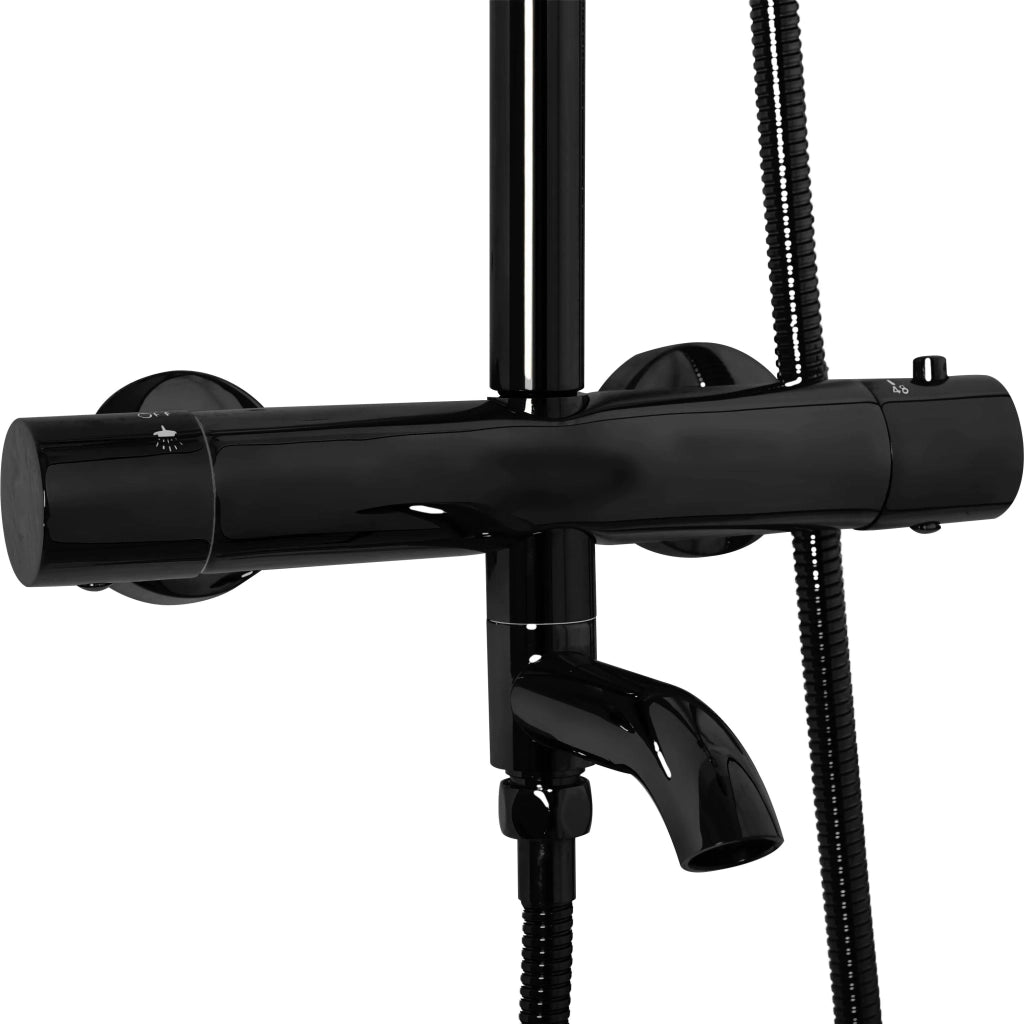 Set Doccia Da Incasso Con Termostatato Lungo Black Metallic