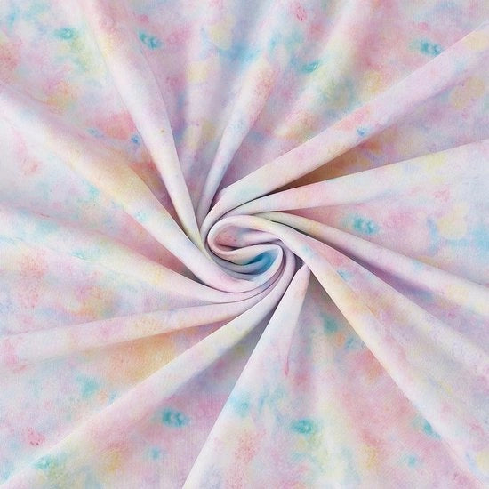 Stoffa a poliester 2 m - Disegno batik multicolore - Stiramento a 4 vie - Doppia lavorazione a maglia - Soffice e elastico - Ideale per DIY artigianato