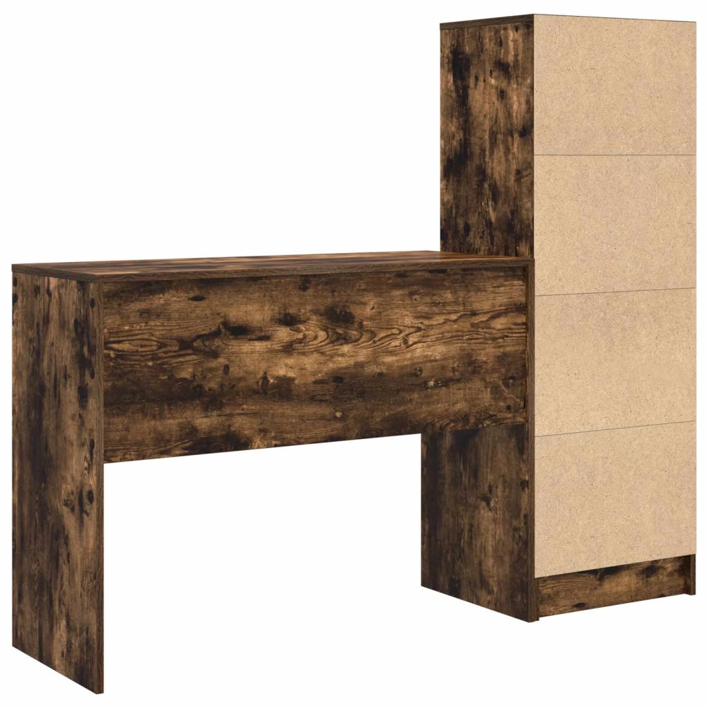 Scrivania con cassetto con lo scaffale 2 pcs Rovere fumé 3337333