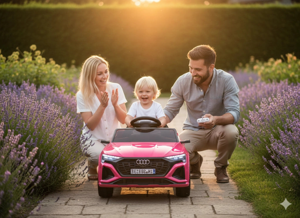 Macchina Elettrica per Bambini 12V Licenza Ufficiale Audi SQ8 E-Tron con Telecomando e Sedile Pelle Rosa
