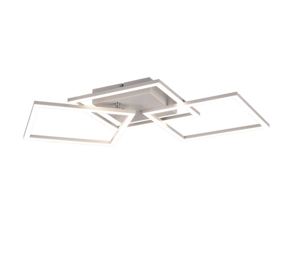 Plafoniera LED, metallo, bianco opaco, 74,5x7x35,2 cm, Trail