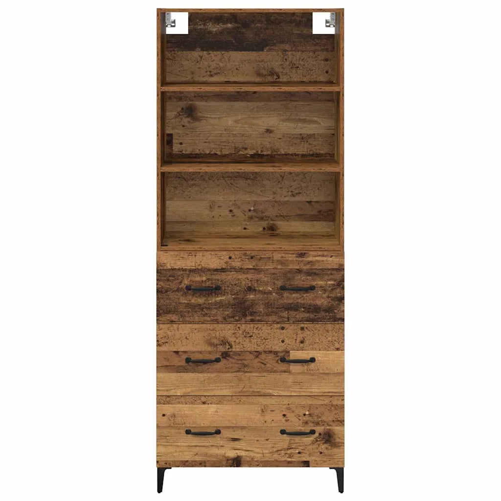 Credenza | Madia | Buffet da pranzo | Armadio da pranzo Legno vecchio 69,5 x 34 x 180 cm Legno multistrato