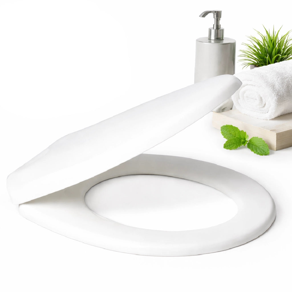 Copri Water Universale Sedile WC in PP Bianco 1200gr Cerniere Regolabili forma D
