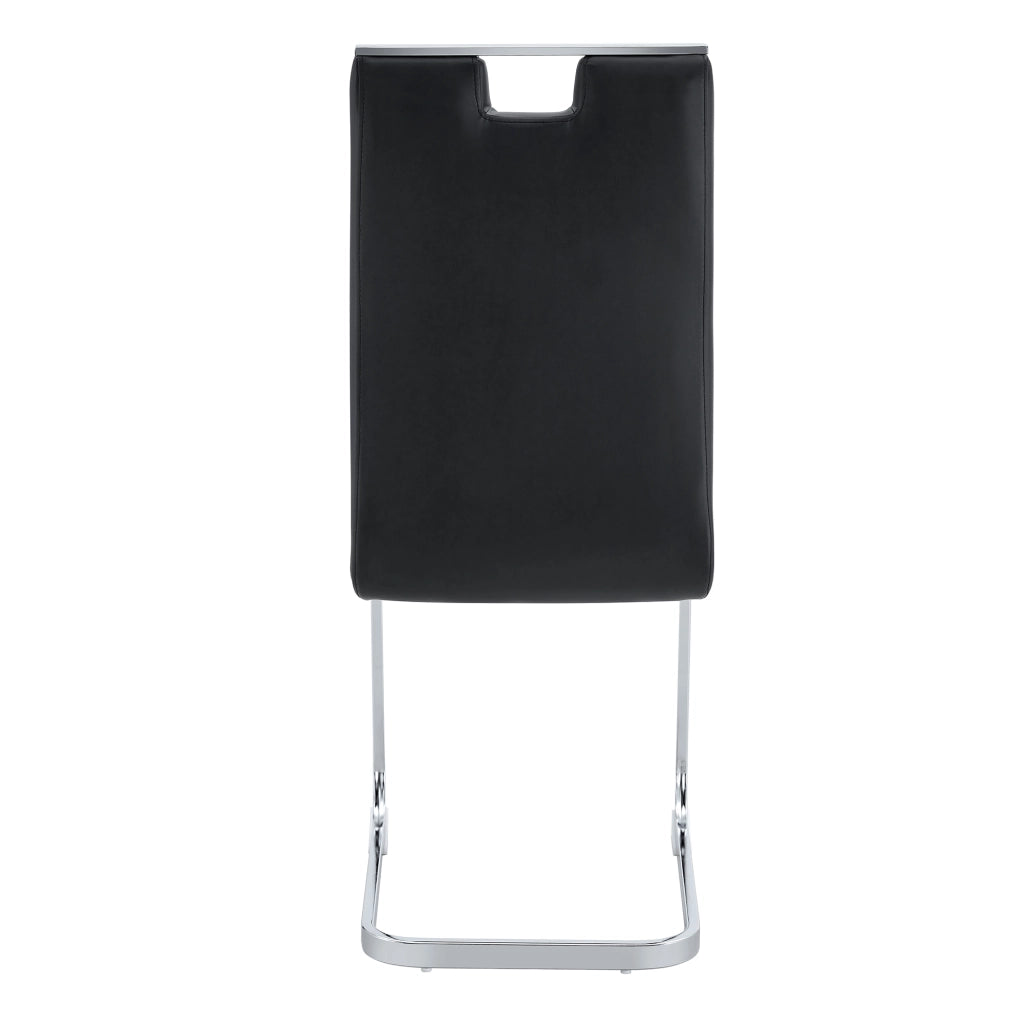 Set 2 Sedie da Pranzo ¨C MINIMAL ¨C Nero, Similpelle, Design Moderno