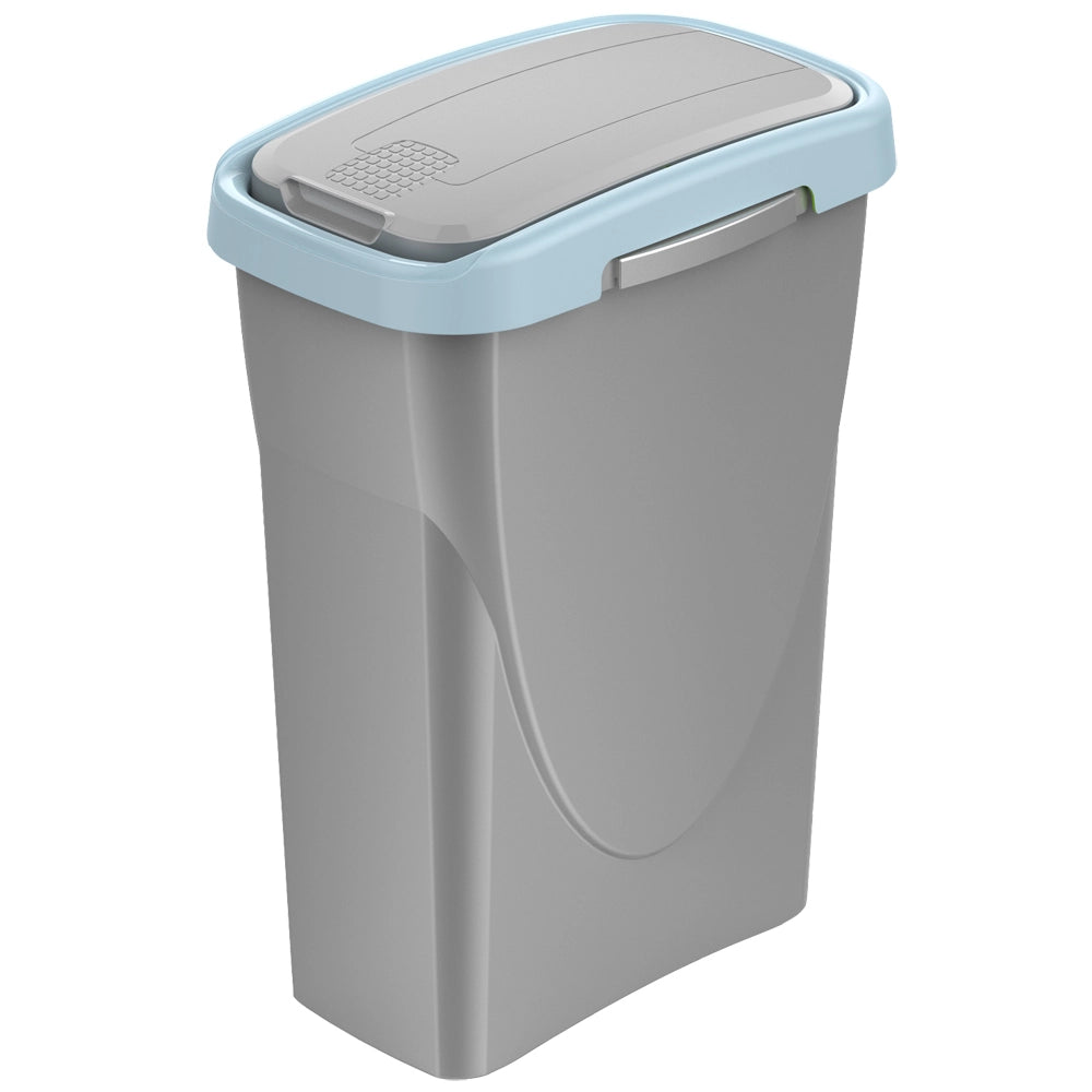 BIDONE PATTUMIERA RACCOLTA DIFFERENZIATA "ECOSWING" 25LT GRIGIO CORNICE BLU MHOME 10.8071.BLU