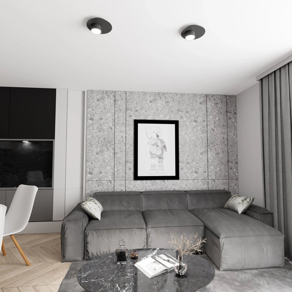 Plafoniera Moderna Dioniso Acciaio Nero 1 Luce Gx53 Ip20
