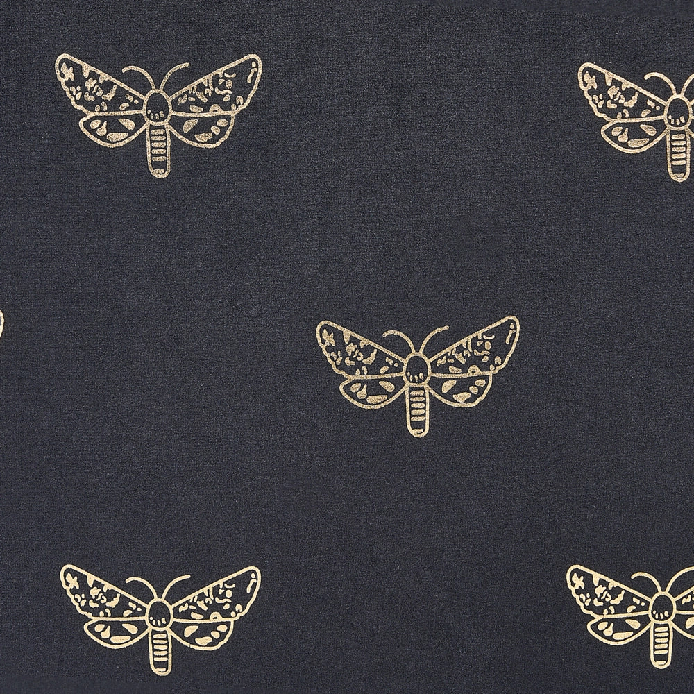 Set di 2 cuscini sparsi in velluto nero 45 x 45 cm Cuscino da lancio con motivo a farfalla Sfoderabile con imbottitura
